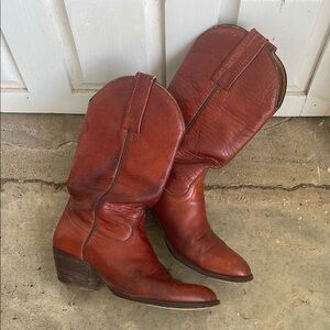 Vintage Frye boots 8B, worn, leather size 38